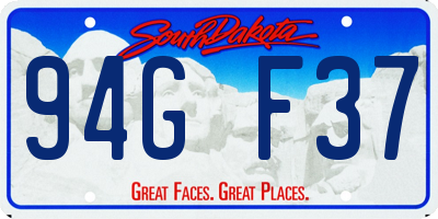 SD license plate 94GF37