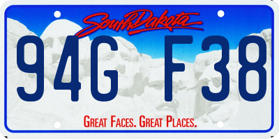 SD license plate 94GF38