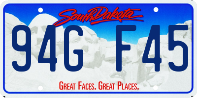 SD license plate 94GF45