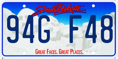 SD license plate 94GF48