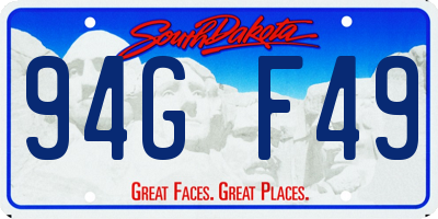 SD license plate 94GF49