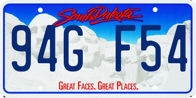 SD license plate 94GF54