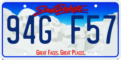 SD license plate 94GF57