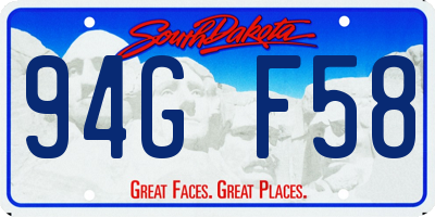 SD license plate 94GF58