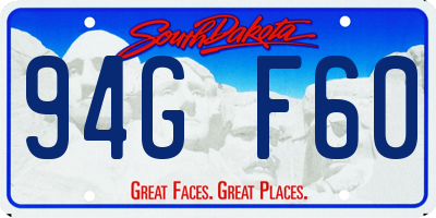 SD license plate 94GF60