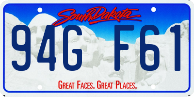 SD license plate 94GF61