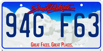SD license plate 94GF63
