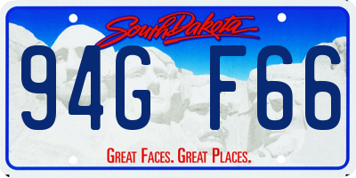 SD license plate 94GF66