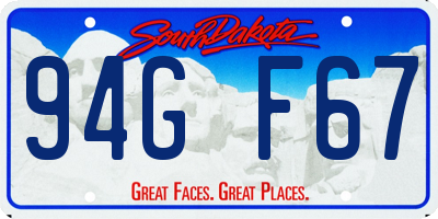 SD license plate 94GF67