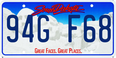 SD license plate 94GF68