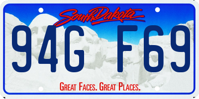 SD license plate 94GF69