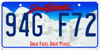 SD license plate 94GF72