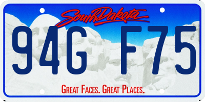 SD license plate 94GF75
