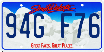 SD license plate 94GF76