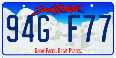 SD license plate 94GF77