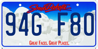 SD license plate 94GF80