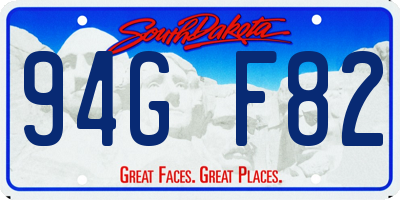 SD license plate 94GF82