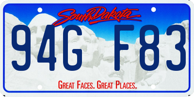 SD license plate 94GF83