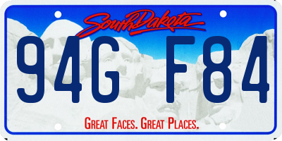 SD license plate 94GF84