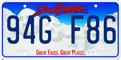 SD license plate 94GF86