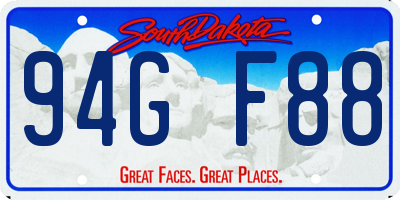 SD license plate 94GF88