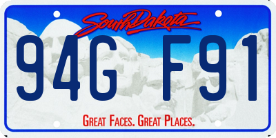 SD license plate 94GF91