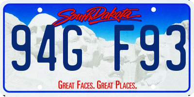 SD license plate 94GF93