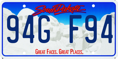 SD license plate 94GF94