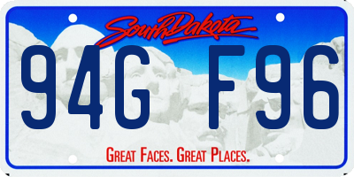 SD license plate 94GF96