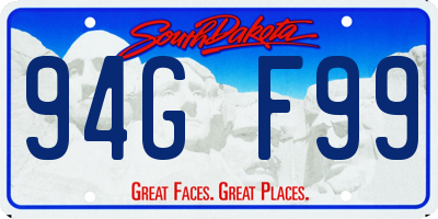 SD license plate 94GF99