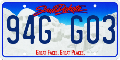 SD license plate 94GG03