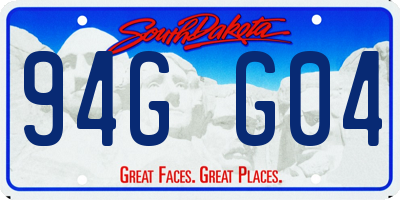 SD license plate 94GG04