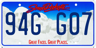 SD license plate 94GG07