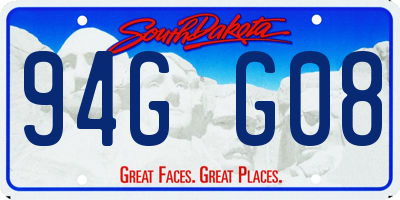 SD license plate 94GG08