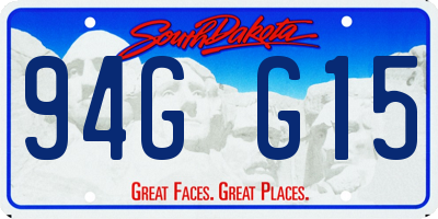 SD license plate 94GG15
