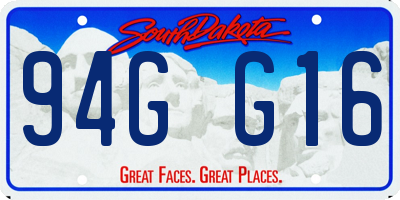 SD license plate 94GG16
