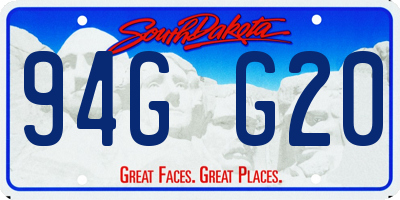SD license plate 94GG20