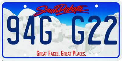 SD license plate 94GG22