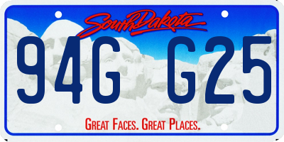 SD license plate 94GG25