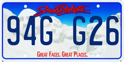 SD license plate 94GG26
