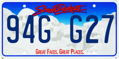 SD license plate 94GG27