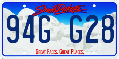 SD license plate 94GG28