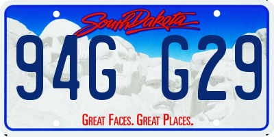 SD license plate 94GG29