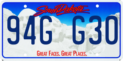 SD license plate 94GG30