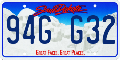 SD license plate 94GG32