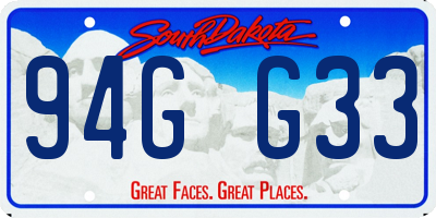 SD license plate 94GG33