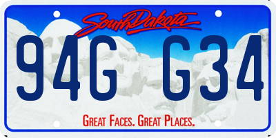 SD license plate 94GG34