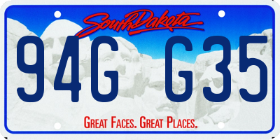 SD license plate 94GG35
