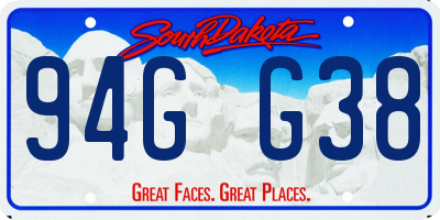 SD license plate 94GG38