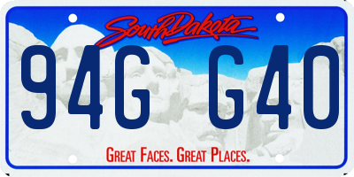 SD license plate 94GG40